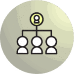 Icono estructura de un equipo profesional de email marketing