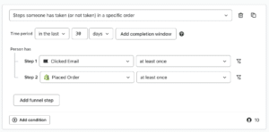 Funnel events Klaviyo AI