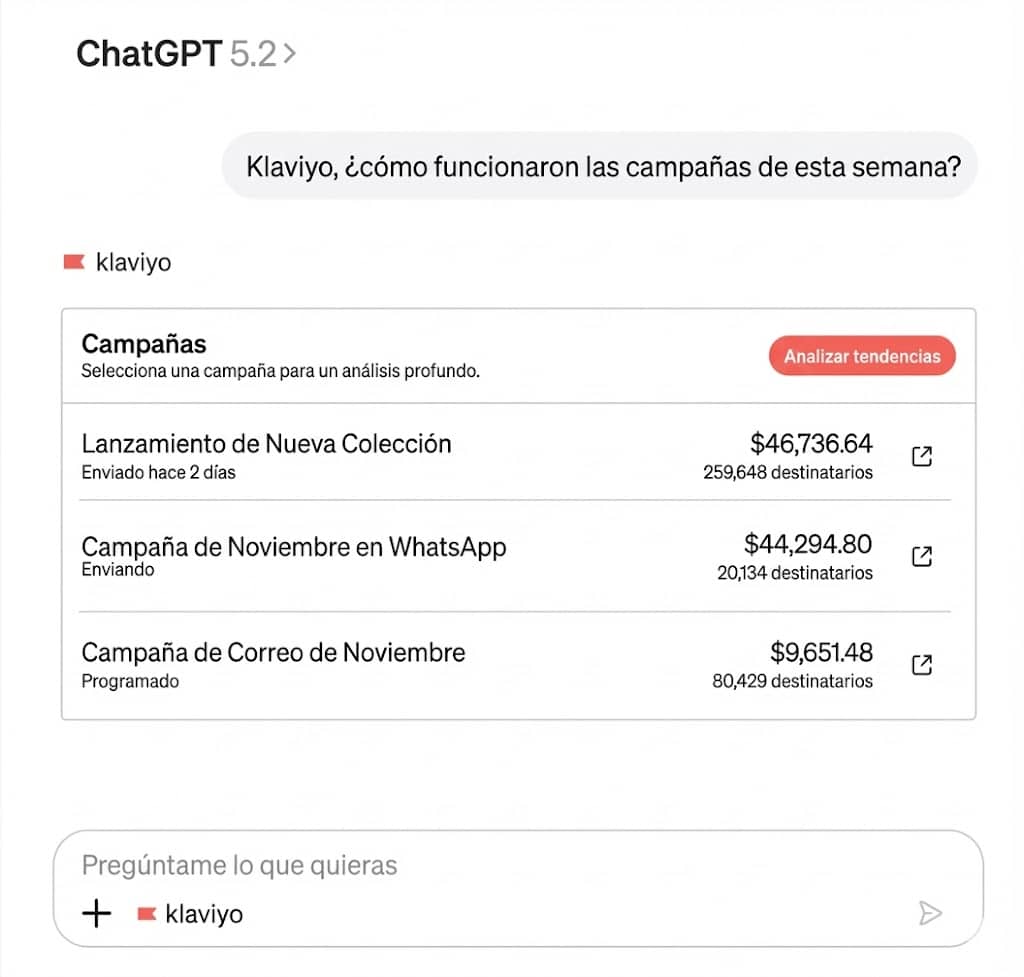 Conectar Chat GPT con Klaviyo para analizar campañas y flujos