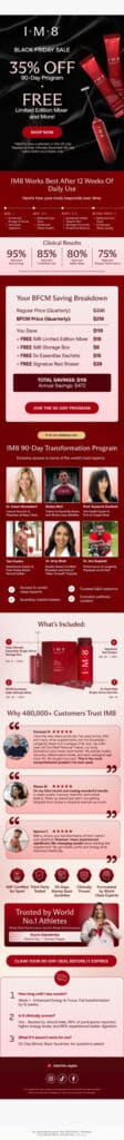 Campaña de email marketing estacional de Black Friday para tienda online