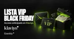 Lista VIP para Black Friday en Klaviyo, con una invitación y una caja sorpresa de ropa